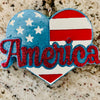 Heart w/American & Flag