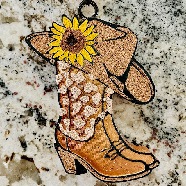 Boot w/Hat & Sunflower