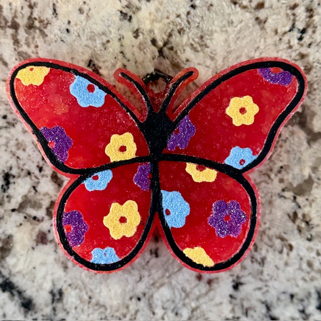 Butterfly w/Small Flowers