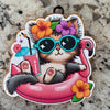 Cute Cat Summer Floatie (Cardstock Freshie)