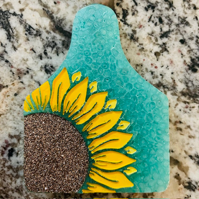 Cow Tag w/Sunflower