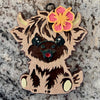 Highland Cow w/Hibiscus