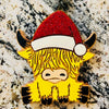 Highland Cow w/Santa Hat