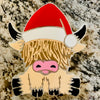 Highland Cow w/Santa Hat
