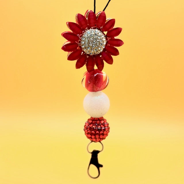 Red Flower Freshie Hanger
