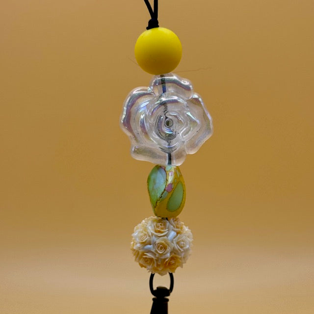 White & Yellow Flower Freshie Hanger