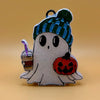 Beanie Ghost w/Pumpkin & Drink