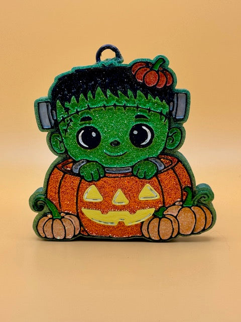 Frankenstein Boy in Pumpkin