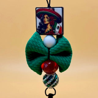 Mexico Woman w/Flag Freshie Hanger