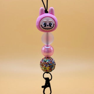 Pink Labubu Head Freshie Hanger