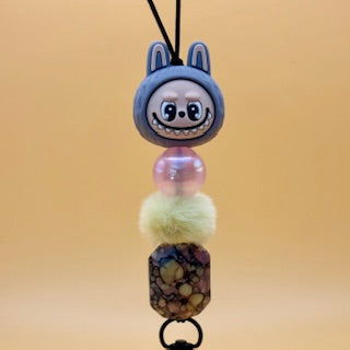 Grey Labubu Head Freshie Hanger