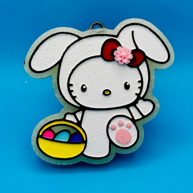 Hello Kitty Inspired Easter Bunny with Basket Car Freshie by SPASS Designs