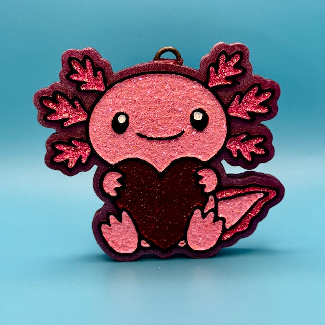 Axolotl with Heart Car Freshie by SPASS Designs