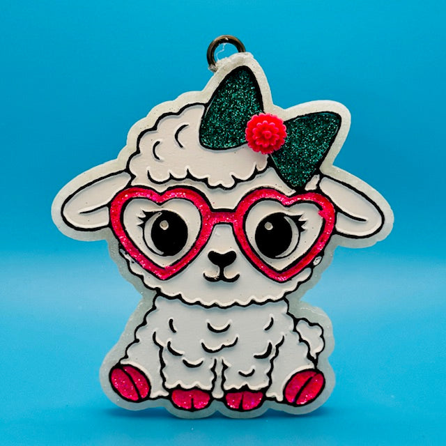 Lamb with Bow Car Freshie by SPASS Designs