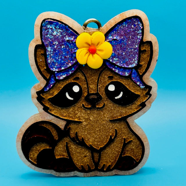 Raccoon Girly with Bow Car Freshie by SPASS Designs