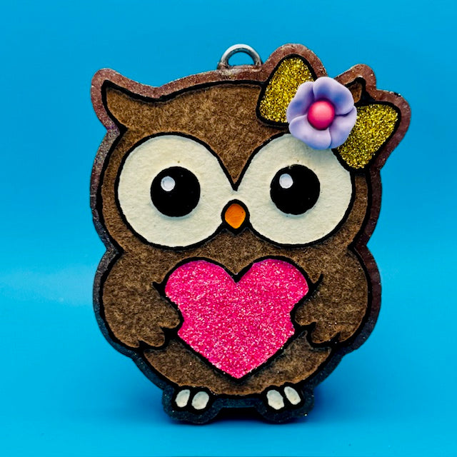 Owl with Heart Car Freshie by SPASS Designs