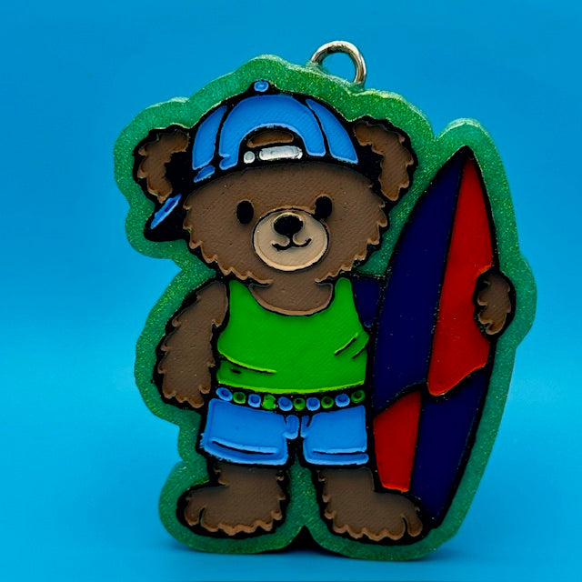 Bear Surfer Car Freshie by SPASS Designs
