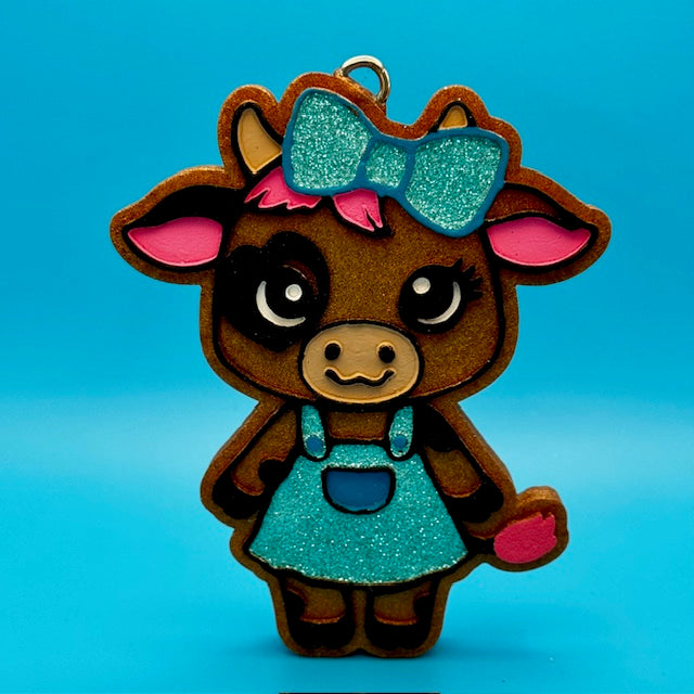 Cow with Dress & Bow Car Freshie by SPASS Designs