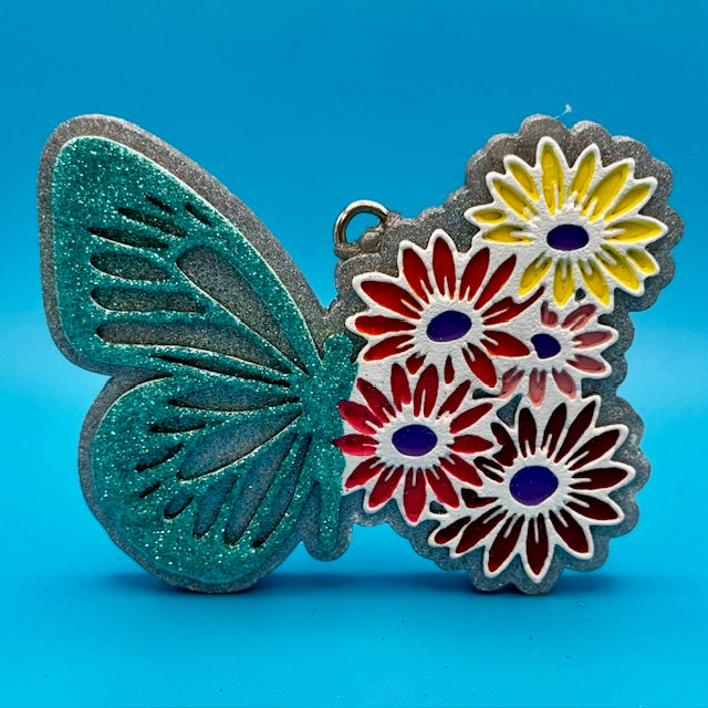 Butterfly Flowers Car Freshie by SPASS Designs