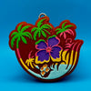 Waves, Palm Trees, and Flowers