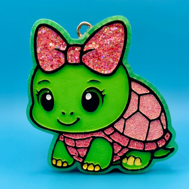 Turtle with Bow Car Freshie by SPASS Designs