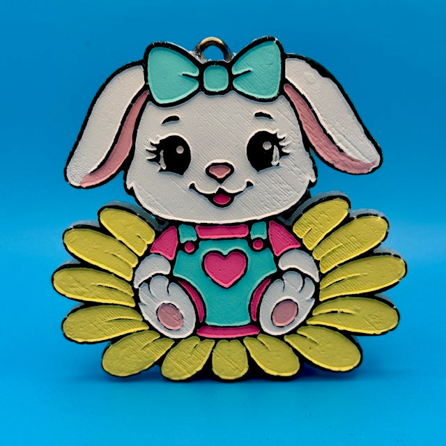 Bunny on Flower Car Freshie by SPASS Designs