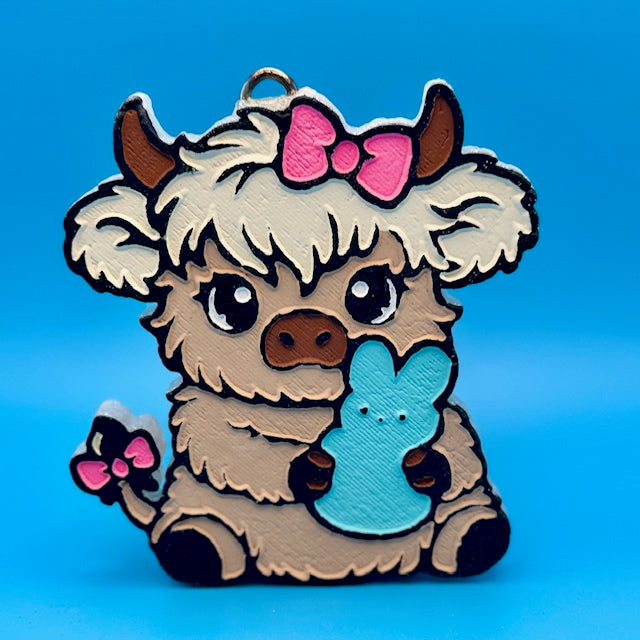 Highland Cow with Peep Car Freshie by SPASS Designs