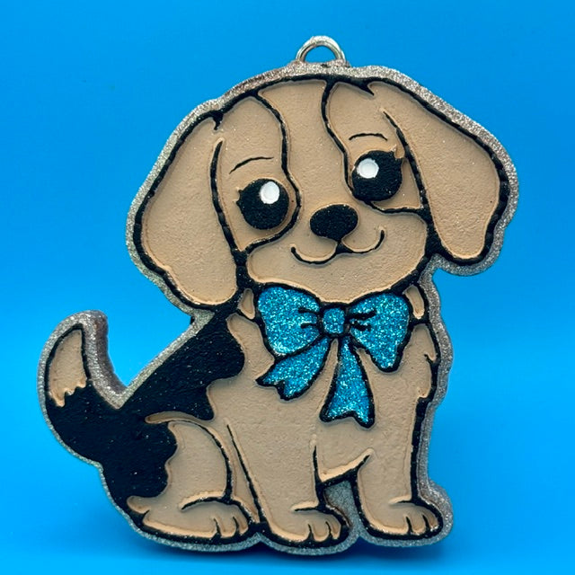 Dog with Bow Car Freshie by SPASS Designs