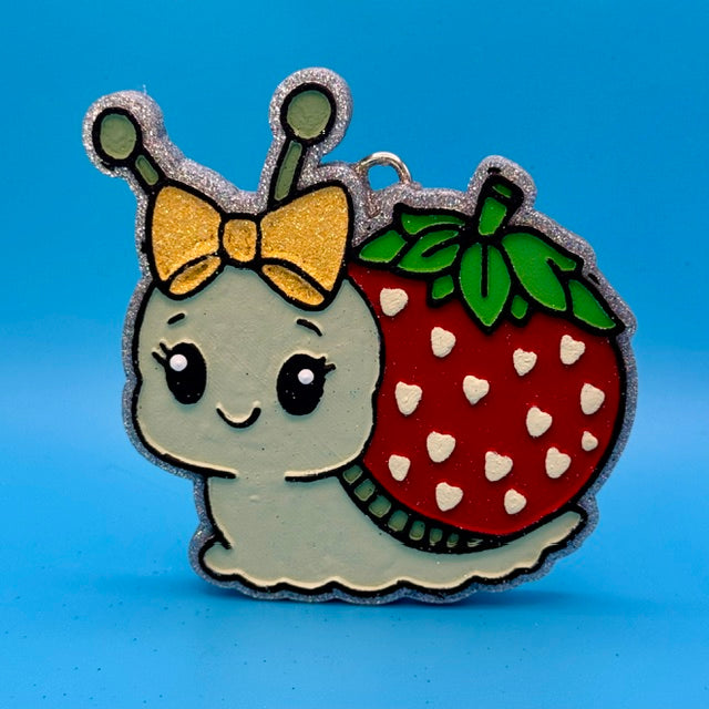 Strawberry Snail Car Freshie by SPASS Designs