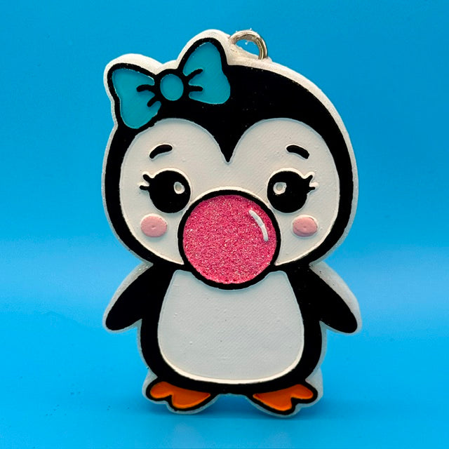 Penguin Blowing Bubble Car Freshie by SPASS Designs