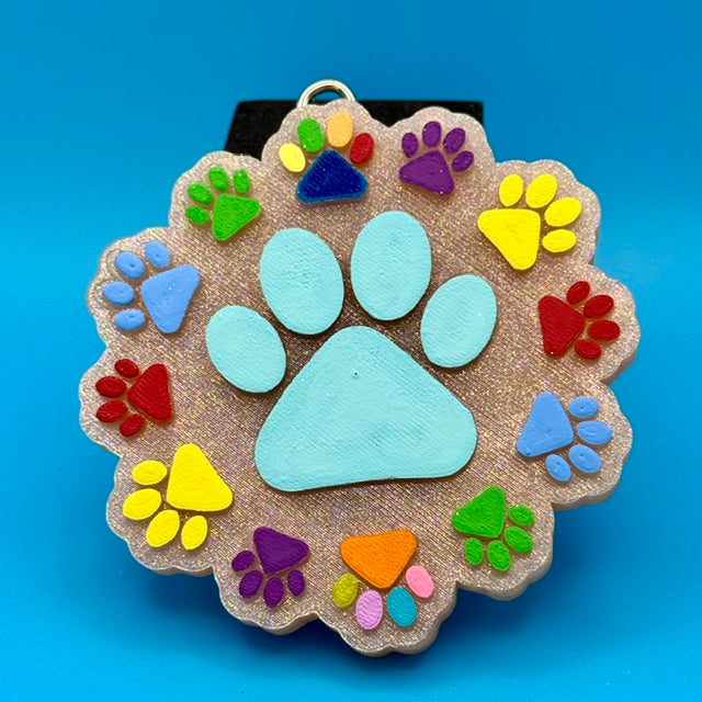 Paw Print with Paw Prints Car Freshie by SPASS Designs