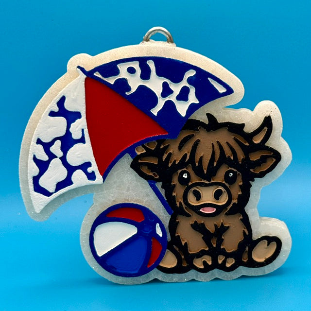 Cow w/Umbrella & Beach Ball