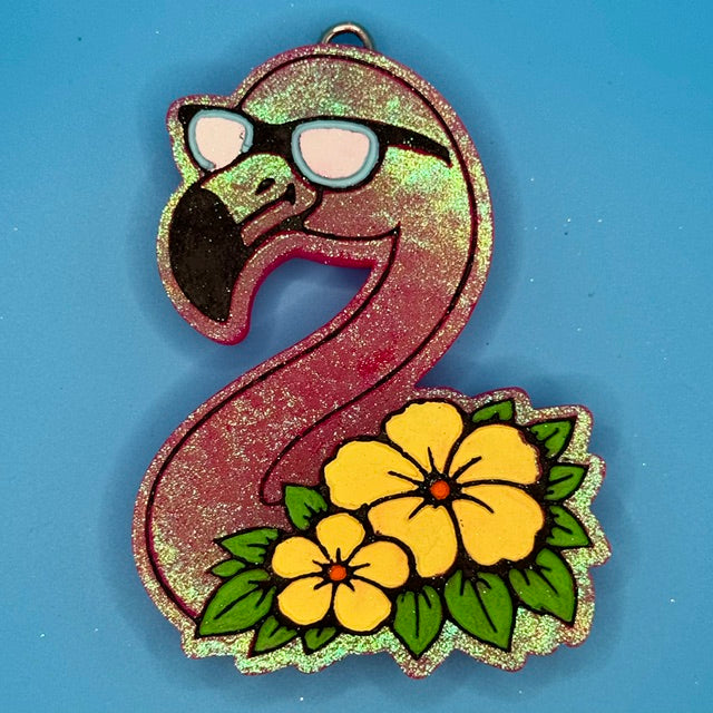 Flamingo with Flowers