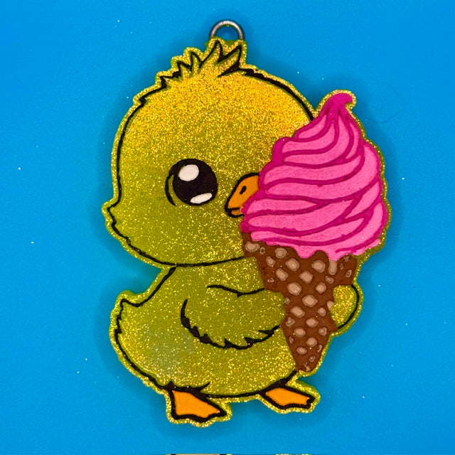 Cute Duck with Ice Cream Cone