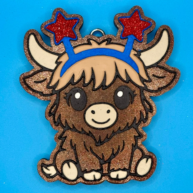 Patriotic Highland Cow