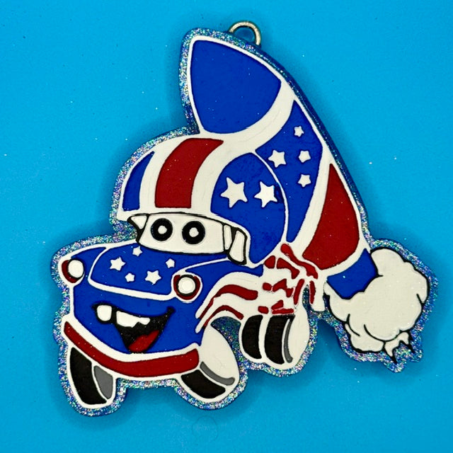 Patriotic Tow Truck with Rocket