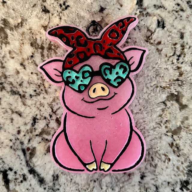 Pig w/Cheetah Bow & Sunglasses
